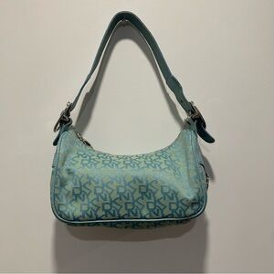 y2k dkny blue logo purse